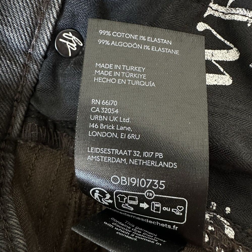 Free‎ People We The Free Vector Moto Flare Jeans Distressed Black Size 25 NWT - Picture 13 of 14